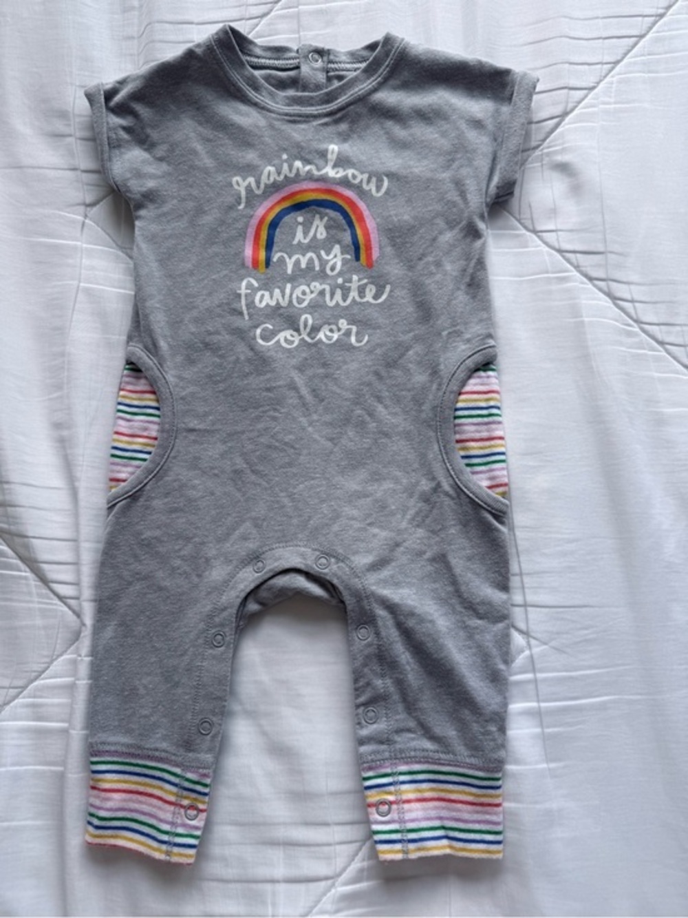 Cat & Jack “ Rainbow My Favorite Color” 0-3 Months One Piece Jumper Snaps
